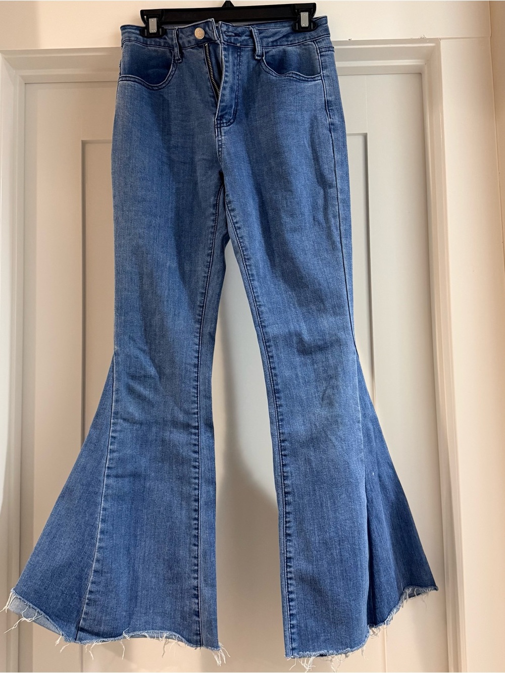 High-Rise Blue Flared Jeans